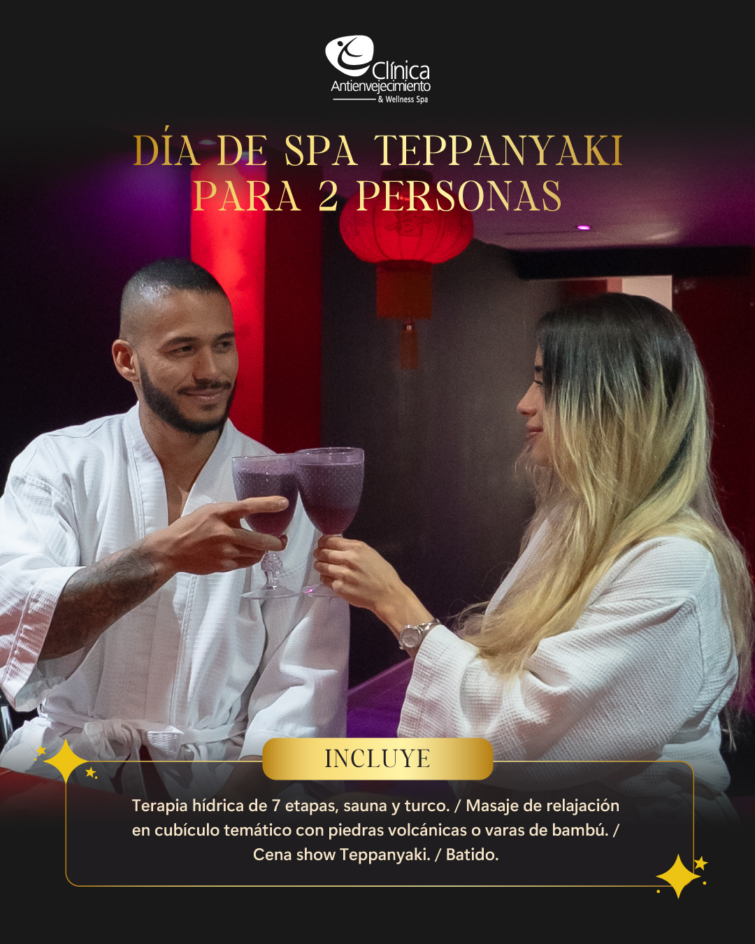Día de Spa Teppanyaki para dos personas
